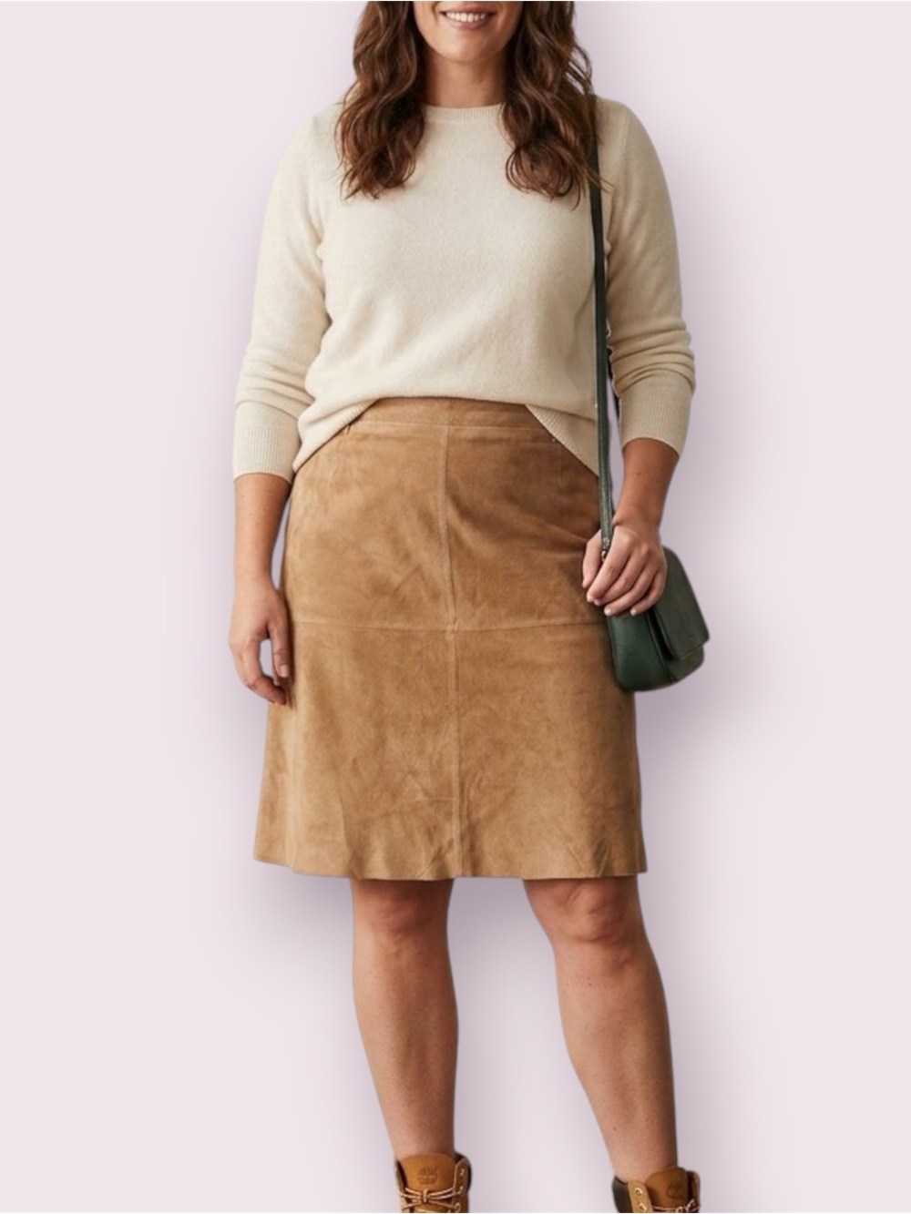 Isaac Mizrahi Tan Suede Skirt Size 16